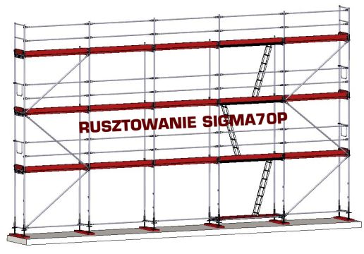 Schelă de fațadă SIGMA 70P - 229,50 m2 cu platforme din lemn. Direct de la producător.