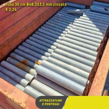 Galvanized pipe in various lengths, from 30 cm to 270 cm - prices in photo
