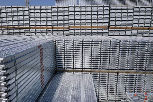 521 m² steel scaffolding, scaffolding, façade scaffolding with steel decks from Germany